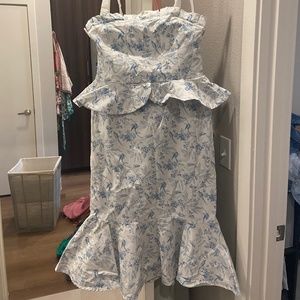 Antonio Melani x Born on Fifth Pippa Floral Tie Shoulder Midi Peplum Dress